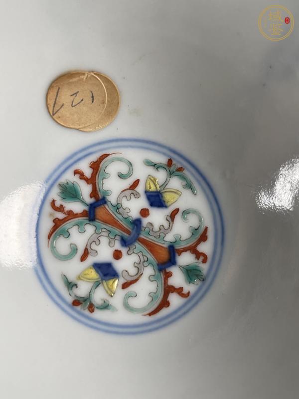 古玩陶瓷青花五彩冷冬紋碗真品鑒賞圖