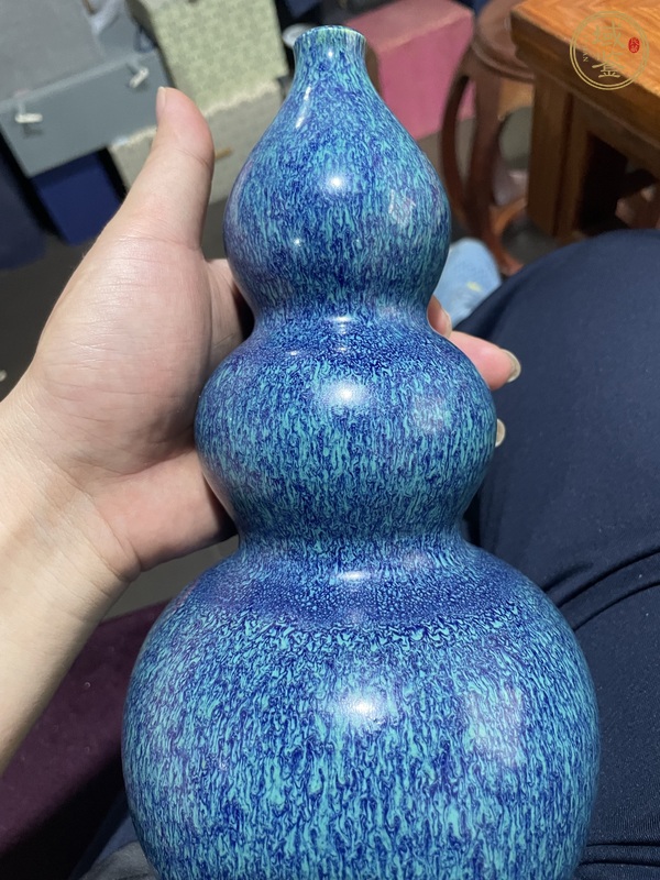 古玩陶瓷爐鈞釉葫蘆瓶真品鑒賞圖
