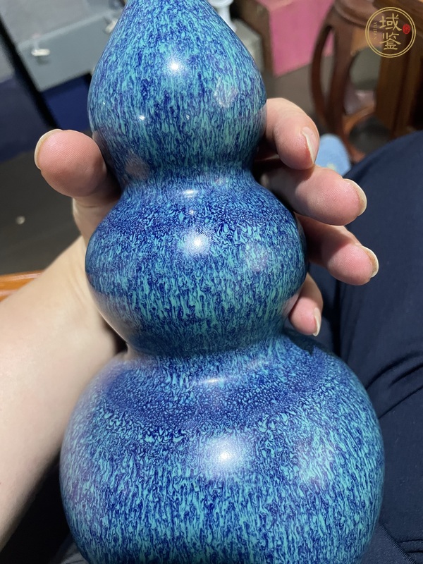 古玩陶瓷爐鈞釉葫蘆瓶真品鑒賞圖