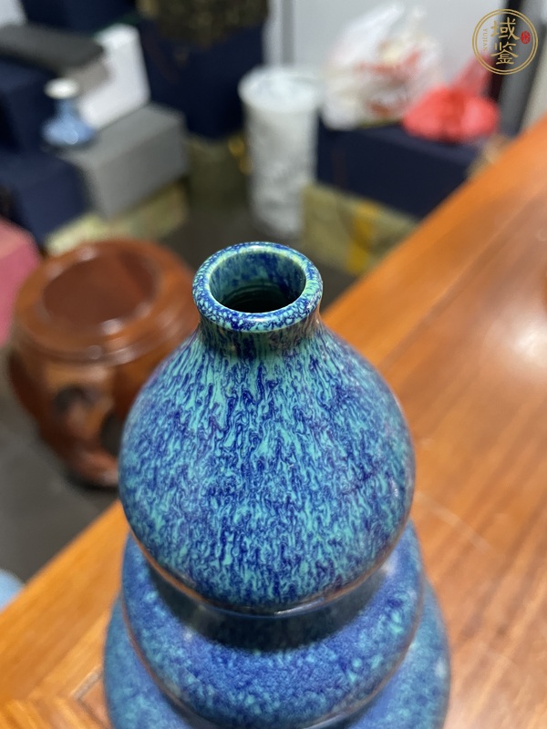 古玩陶瓷爐鈞釉葫蘆瓶真品鑒賞圖