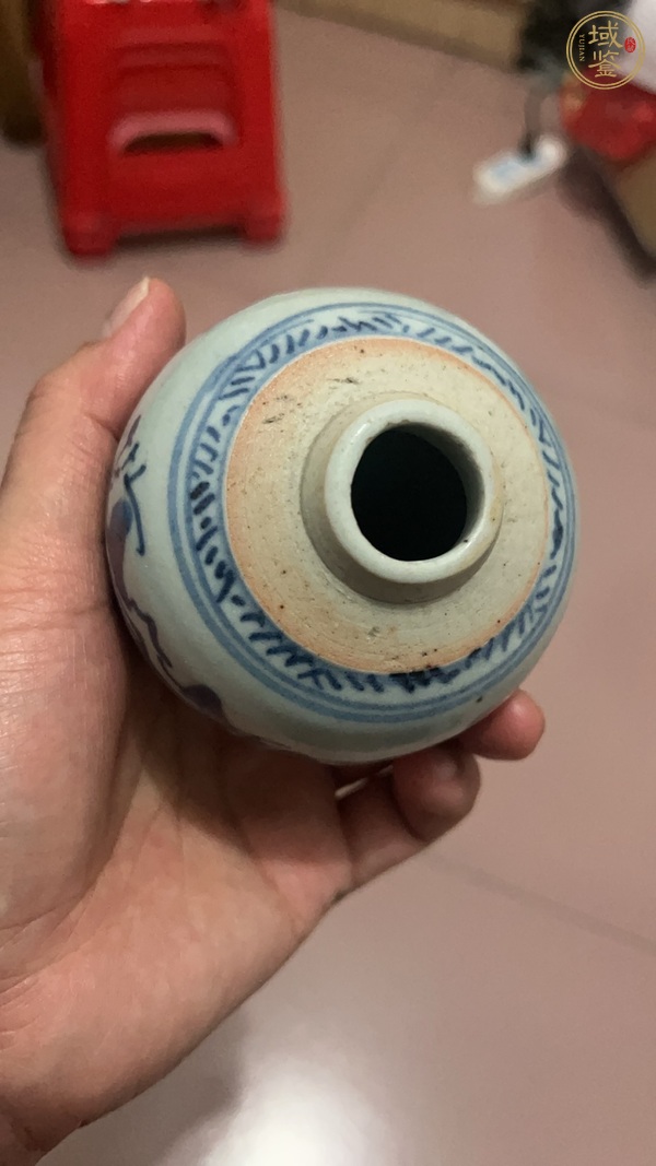 古玩陶瓷青花山水紋罐真品鑒賞圖