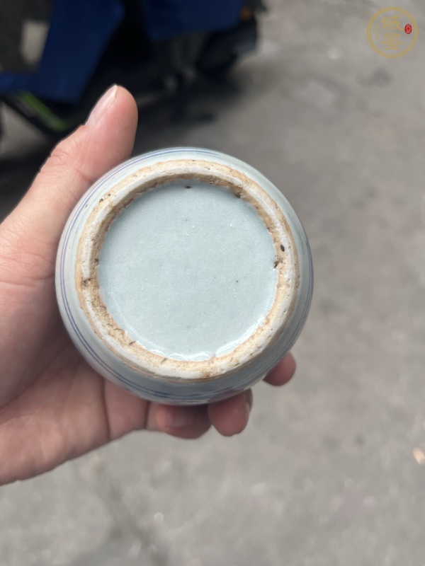 古玩陶瓷青花山水紋罐真品鑒賞圖
