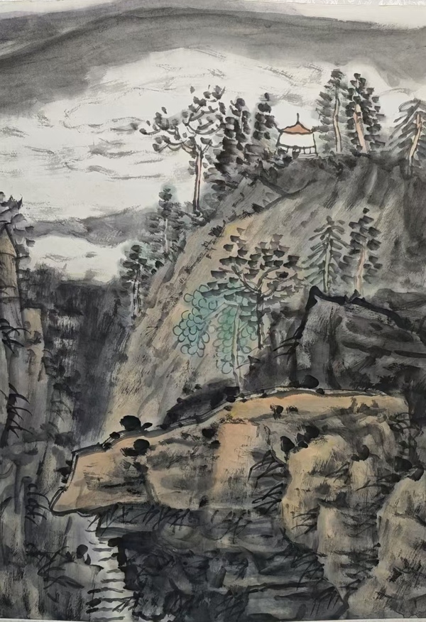 古玩字畫福建福鼎美協(xié)主席福建美協(xié)書協(xié)雙協(xié)會員羅健山水拍賣，當前價格699元