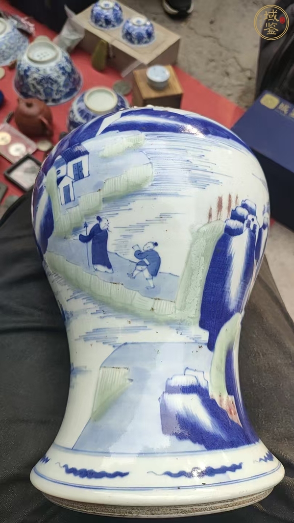 古玩陶瓷釉里三色殘瓶真品鑒賞圖