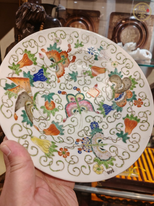 古玩陶瓷粉彩折腰盤真品鑒賞圖