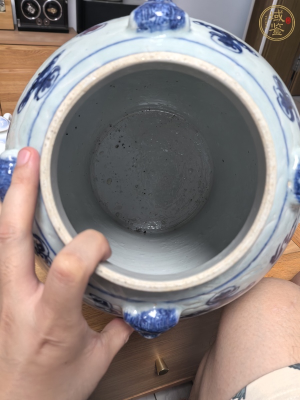 古玩陶瓷青花雙龍戲珠紋將軍罐真品鑒賞圖