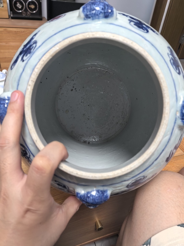 古玩陶瓷清晚期青花雙龍戲珠紋將軍罐拍賣，當前價格2980元