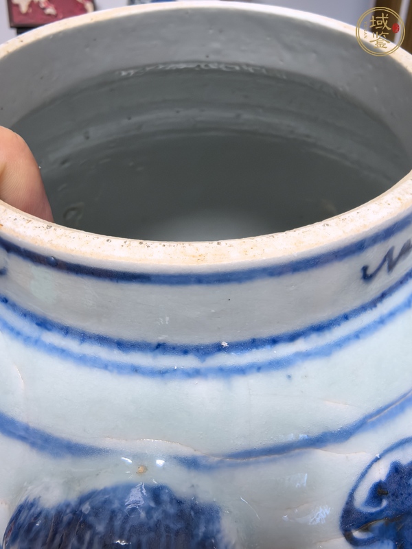古玩陶瓷青花雙龍戲珠紋將軍罐真品鑒賞圖