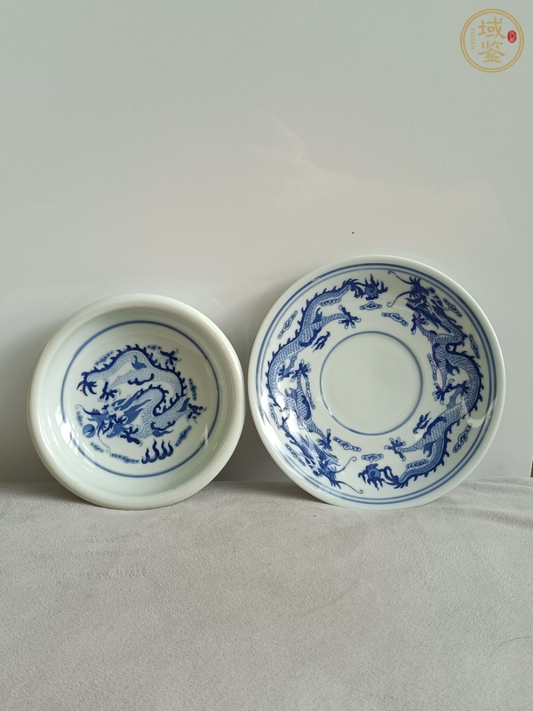 古玩青花雙龍紋盤真品鑒賞圖