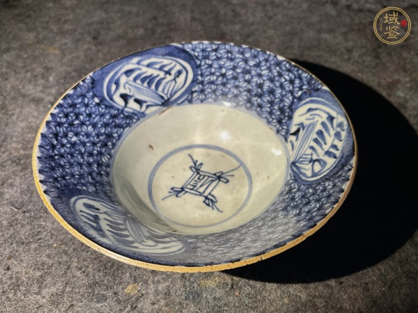 古玩陶瓷青花花卉紋折腰碗真品鑒賞圖