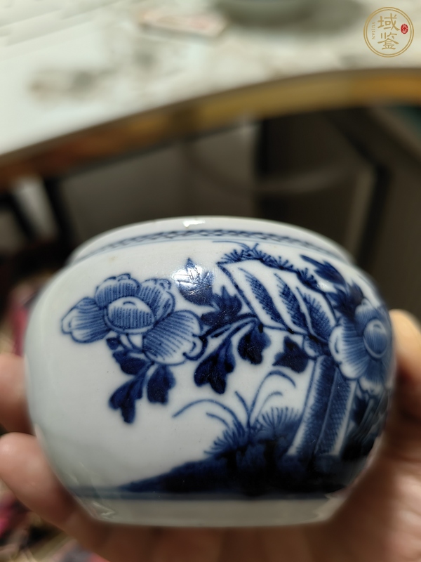 古玩陶瓷德化窯青花水盂真品鑒賞圖