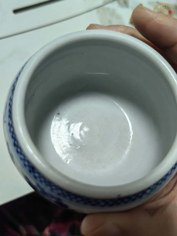 古玩陶瓷德化窯青花水盂真品鑒賞圖