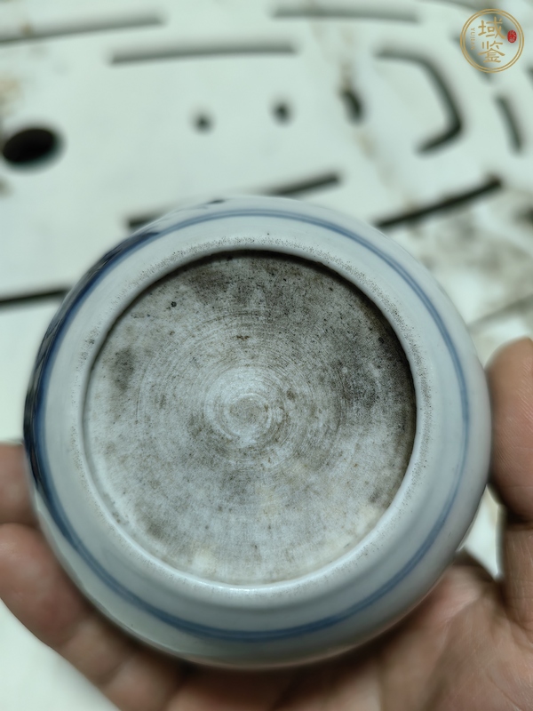 古玩陶瓷德化窯青花水盂真品鑒賞圖