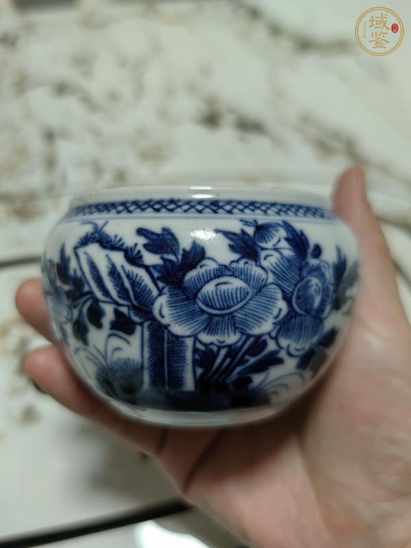 古玩陶瓷德化窯青花水盂真品鑒賞圖