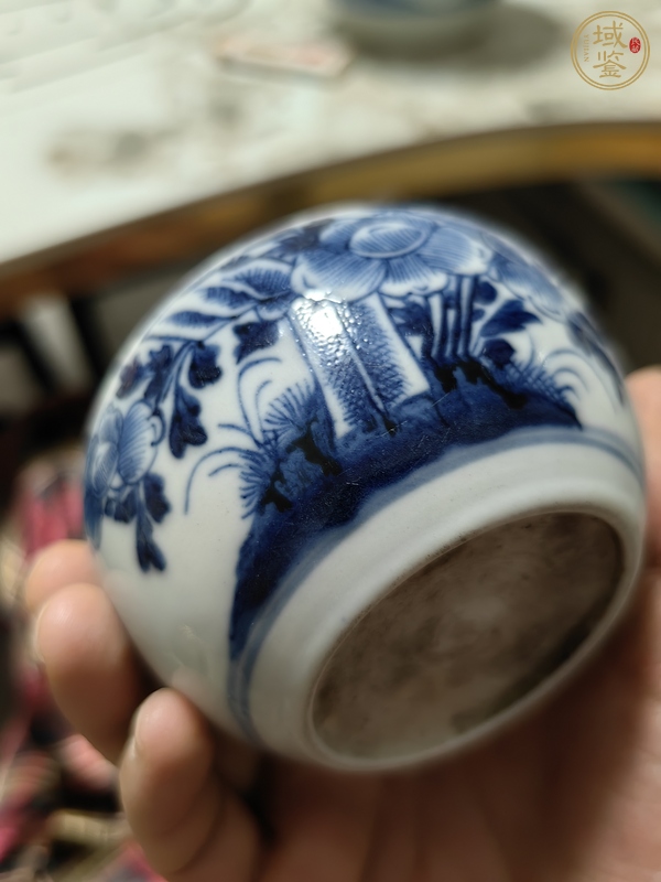 古玩陶瓷德化窯青花水盂真品鑒賞圖