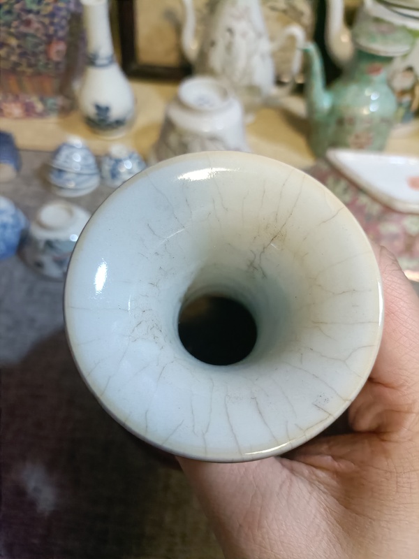 古玩陶瓷民國郎窯紅紅釉撇口瓶拍賣,當前價格4888元