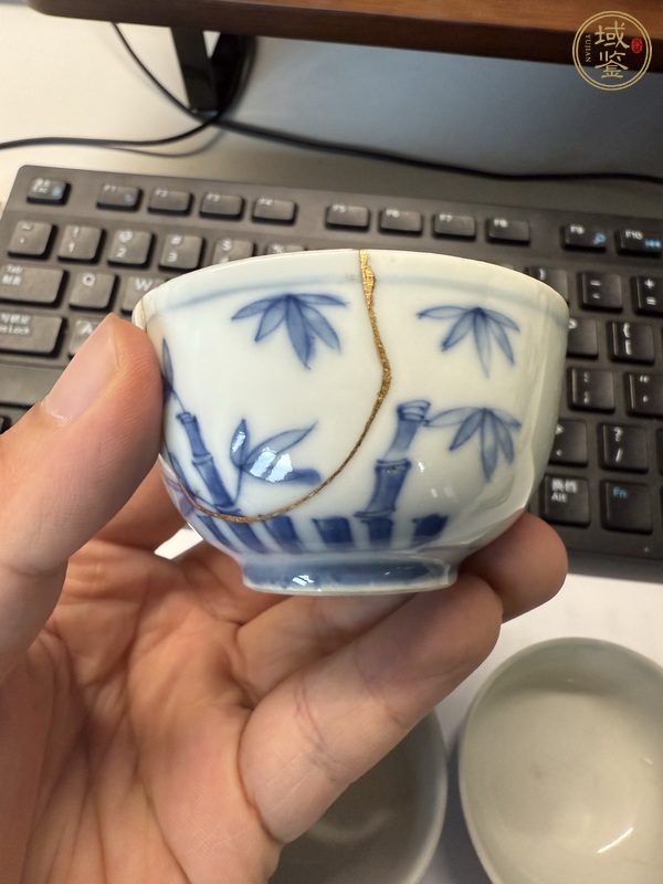 古玩陶瓷日本江戶歲寒三友杯真品鑒賞圖