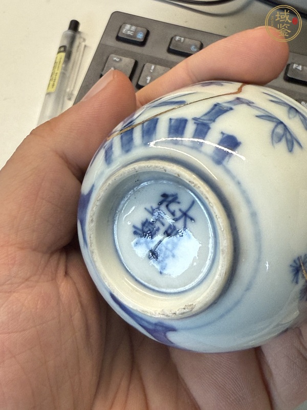 古玩陶瓷日本江戶歲寒三友杯真品鑒賞圖