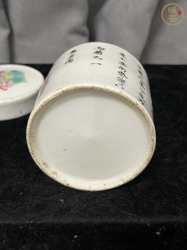 古玩陶瓷粉彩無雙譜人物蓋缸真品鑒賞圖