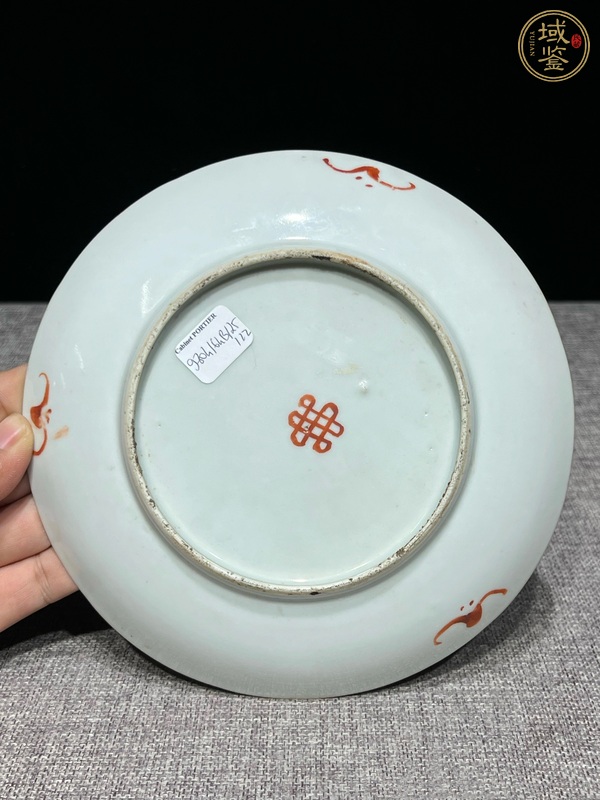 古玩陶瓷粉彩花卉盤真品鑒賞圖