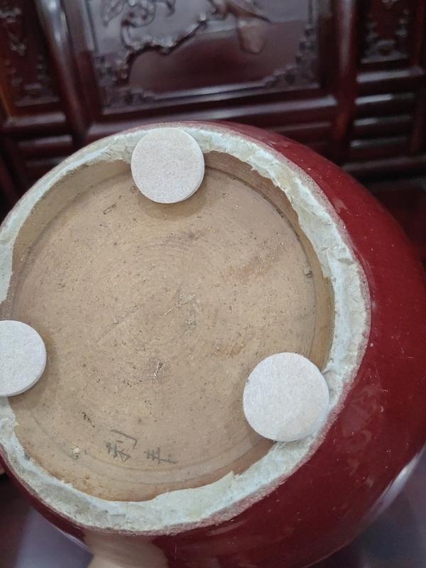古玩陶瓷乾隆窯變紅釉西瓜罐拍賣(mài)，當(dāng)前價(jià)格18000元