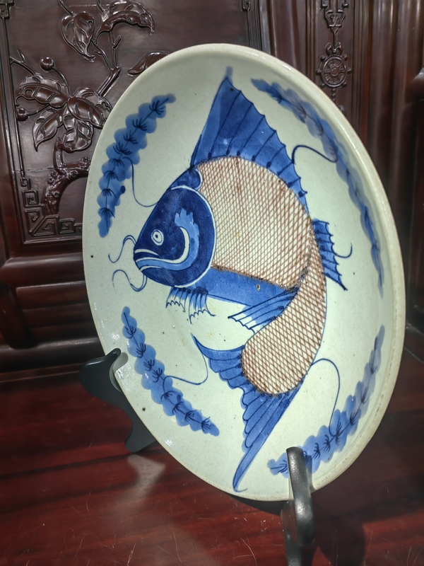 古玩陶瓷乾隆魚盤拍賣,當前價格25000元