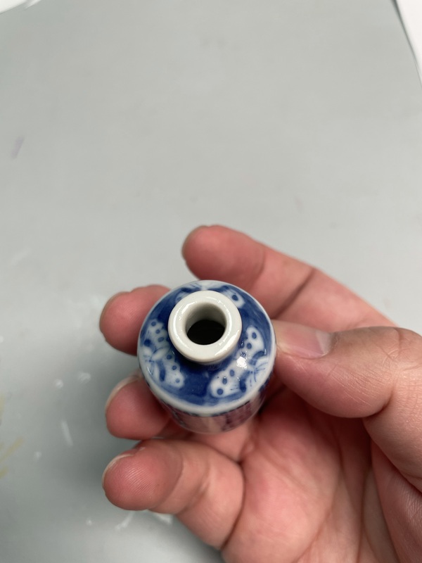 古玩陶瓷清晚期?青花壽字紋鼻煙壺拍賣，當前價格2680元