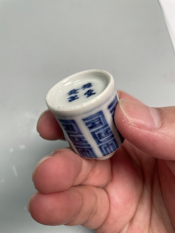 古玩陶瓷清晚期?青花壽字紋鼻煙壺拍賣，當前價格2680元