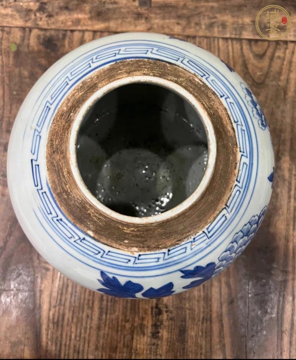古玩陶瓷牡丹紋青花罐真品鑒賞圖