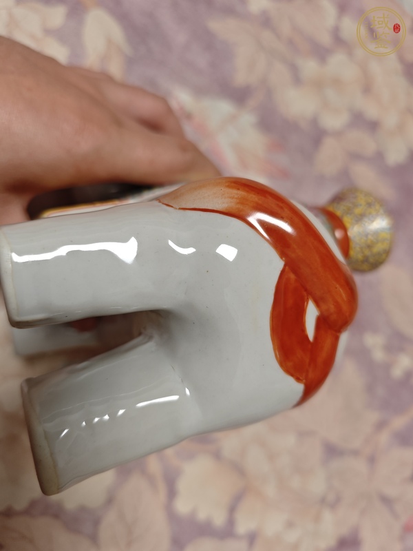 古玩陶瓷粉彩花卉瓷象擺件真品鑒賞圖