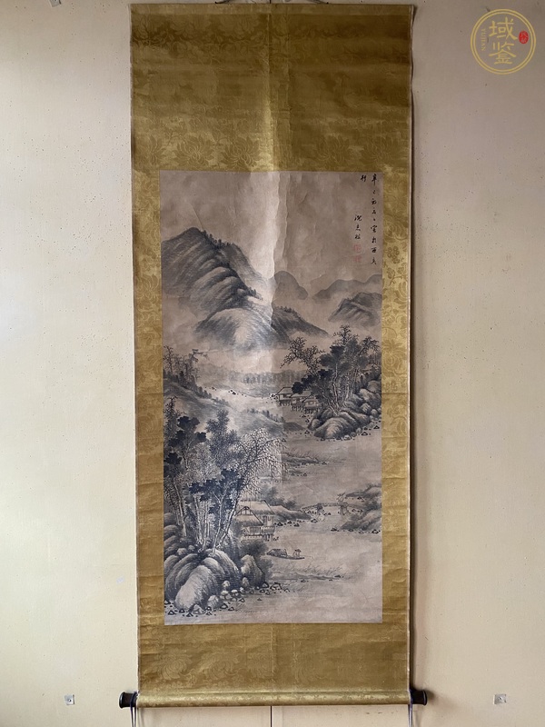 古玩字畫沈志祖款山水真品鑒賞圖