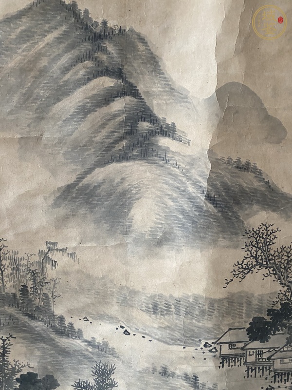 古玩字畫沈志祖款山水真品鑒賞圖