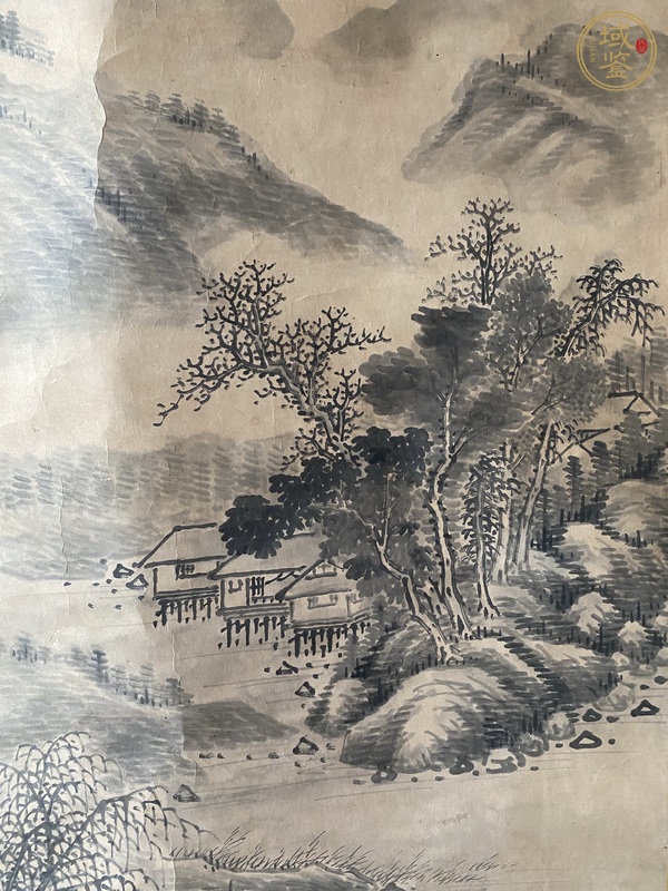 古玩字畫沈志祖款山水真品鑒賞圖