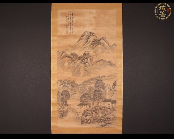 古玩字畫清仿張熊款山水真品鑒賞圖