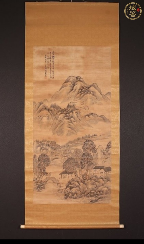 古玩字畫清仿張熊款山水真品鑒賞圖