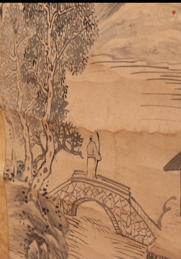 古玩字畫清仿張熊款山水真品鑒賞圖