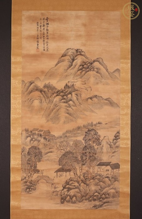 古玩字畫清仿張熊款山水真品鑒賞圖