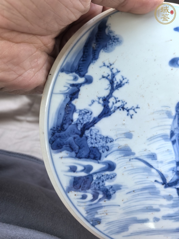 古玩陶瓷一葦渡江青花瓷板真品鑒賞圖