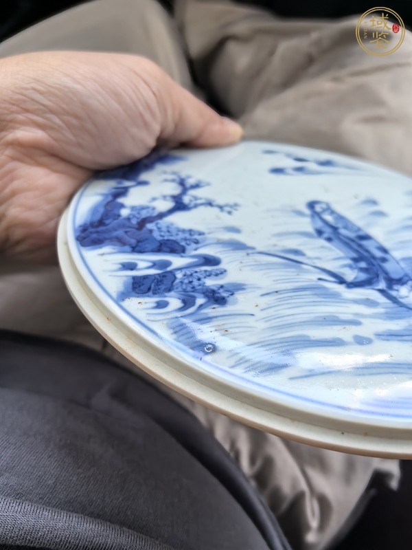 古玩陶瓷一葦渡江青花瓷板真品鑒賞圖