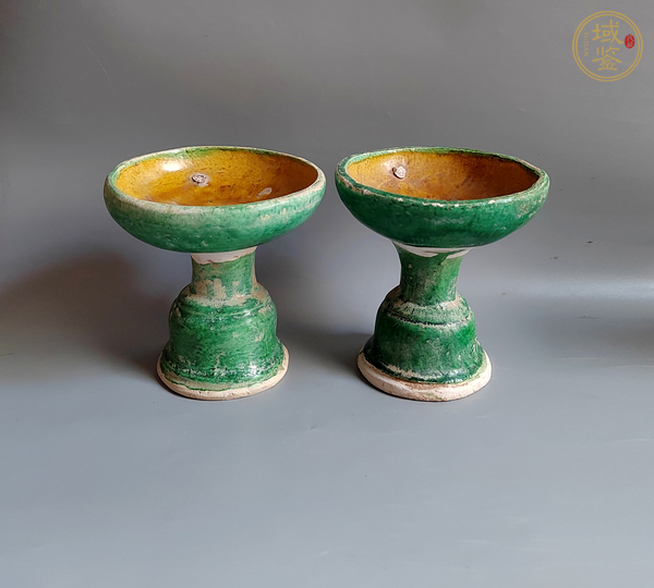 古玩陶瓷明三彩高足杯真品鑒賞圖