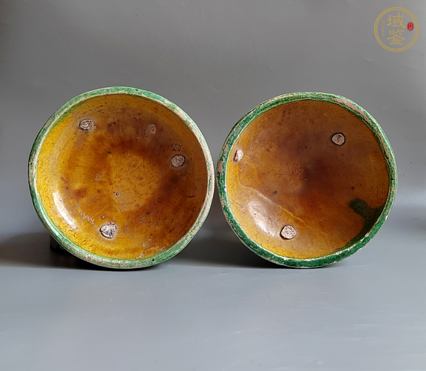古玩陶瓷明三彩高足杯真品鑒賞圖