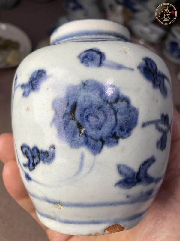 古玩花卉紋青花罐真品鑒賞圖