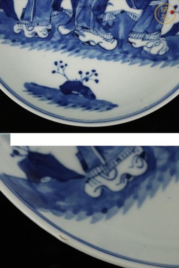 古玩陶瓷清光緒 青花三星盤真品鑒賞圖