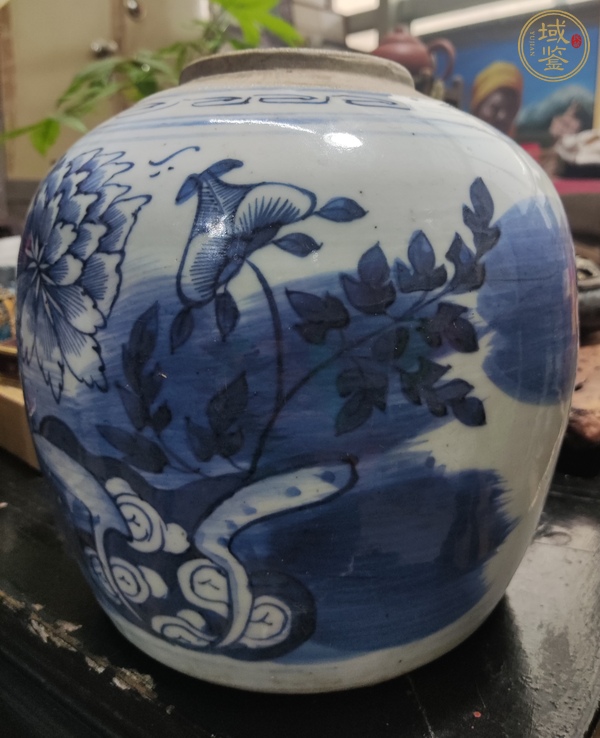 古玩花卉紋青花罐真品鑒賞圖