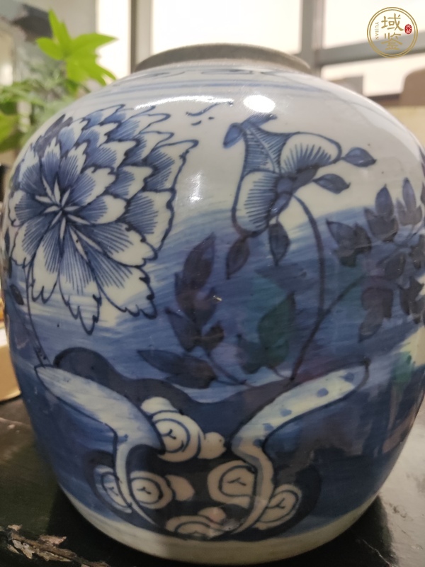 古玩陶瓷花卉紋青花罐真品鑒賞圖