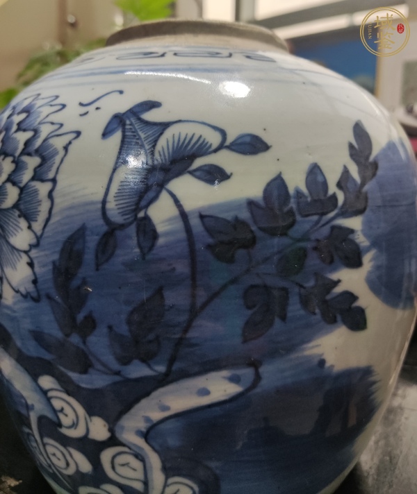 古玩陶瓷花卉紋青花罐真品鑒賞圖
