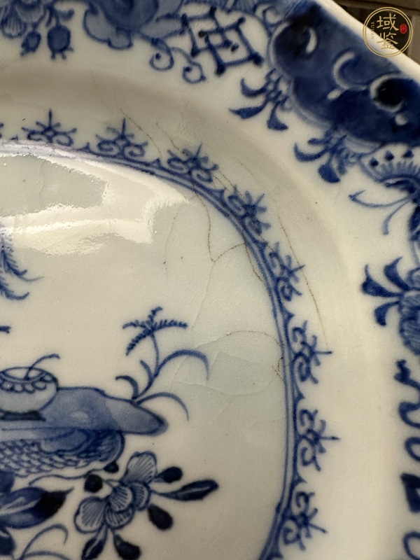 古玩陶瓷花卉紋八倭角盤真品鑒賞圖