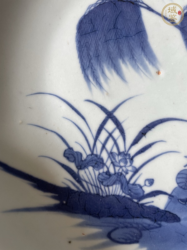 古玩陶瓷青花高士人物盤真品鑒賞圖