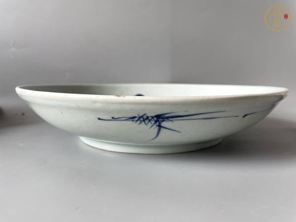 古玩陶瓷青花高士人物盤真品鑒賞圖