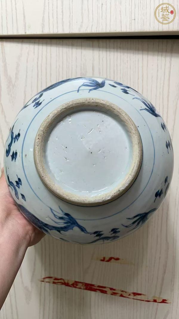古玩陶瓷二龍戲珠青花香爐真品鑒賞圖